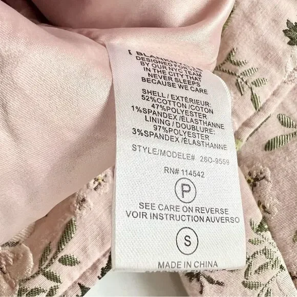 Blank NYC Pink Jacquard Floral Moto Jacket Size Small
